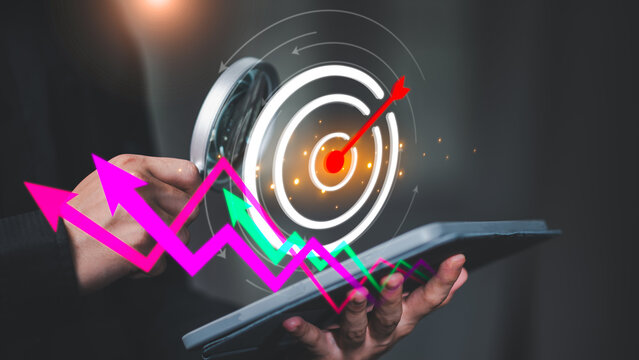 A strategist analyzes growth strategy, goal achievement, performance metrics, sales targets, market trends, revenue growth, strategic planning, and analytics to drive measurable success and expansion
