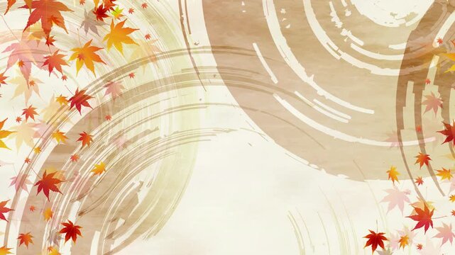 Japanese Maple Leaves on Brushstroke Design 4K