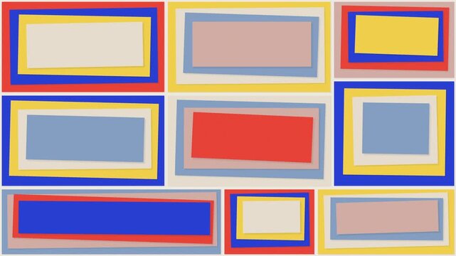 Colorful Layered Paper Panels in Rhythmic Motion Loop