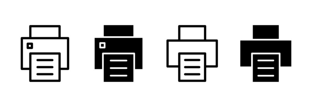 Print icon set vector. printer sign and symbol