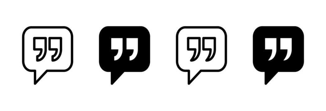 Quote icon set vector. Quotation mark sign and symbol