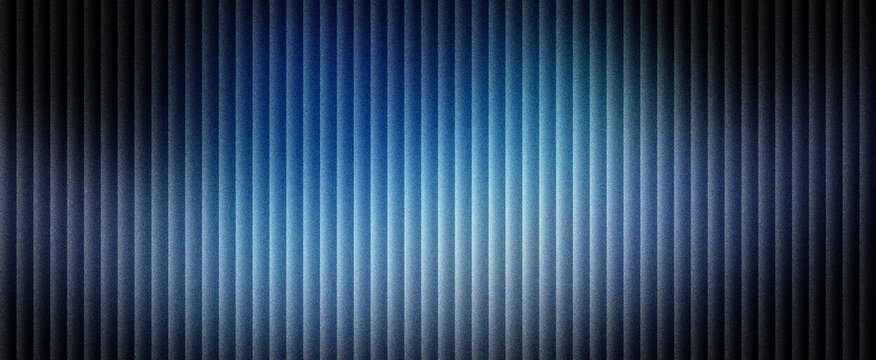 Industrial blue metal texture with vertical lines. Dark metallic background with ribbed steel pattern. Abstract navy blue corrugated surface for architectural design and tech presentations.