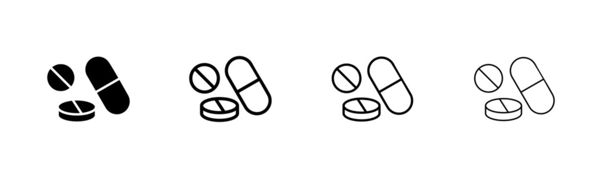 Pills icon logo design. capsule icon. Drug sign and symbol