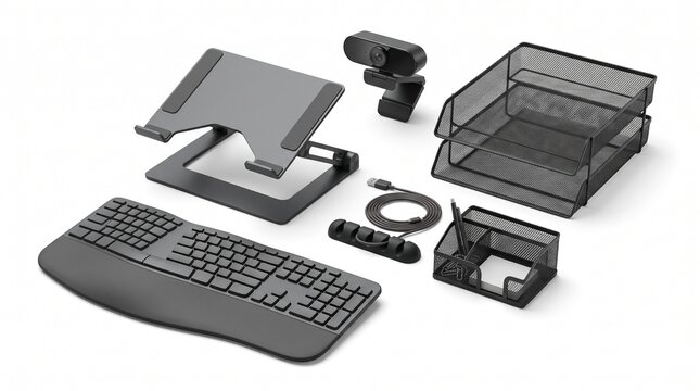 Modern Ergonomic Computer Accessories Set for Enhanced Productivity and Organization