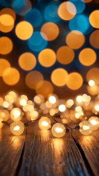 Verrical blurred Christmas decorative backgrounds in blue and gold.
