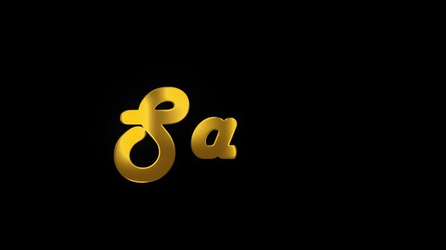 Sale animation. hand lettering with luxury golden ink drops.