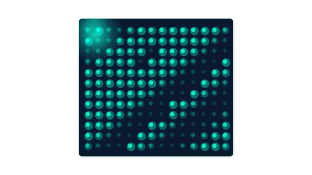 Phased Array Radar Planar Antenna with Neon Mint Digital Beam Sweep on Dark Navy Grid