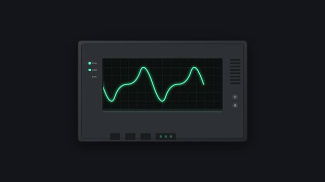 Industrial Servo Drive Controller with Neon Emerald Oscilloscope Waveform Loop