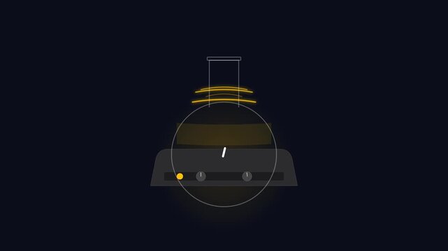 Medical Laboratory Magnetic Stirrer with Amber Thermal Waves and Boiling Flask Loop
