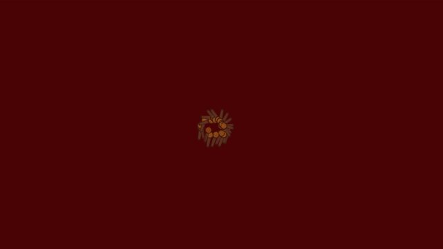 Aromatic Dried Clove Spices Scattering Animation with Detailed Nail Shapes on Deep Red Background