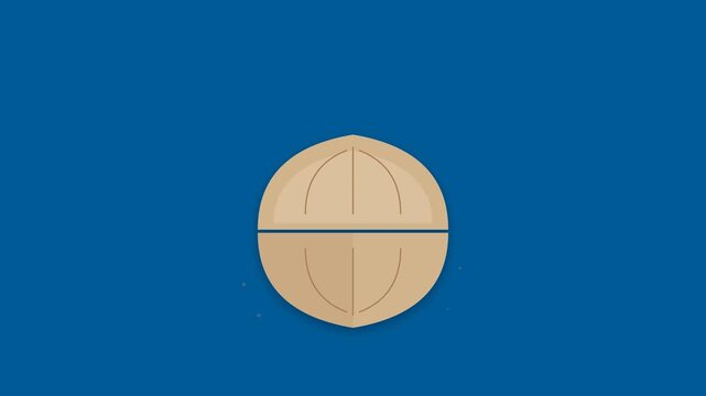 Sandy Beige Sea Clam Shell Opening and Closing on Deep Blue Background Seamless Loop