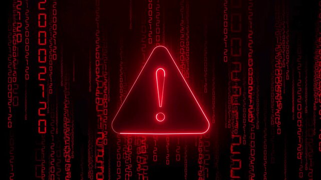 Red glowing warning sign triangle