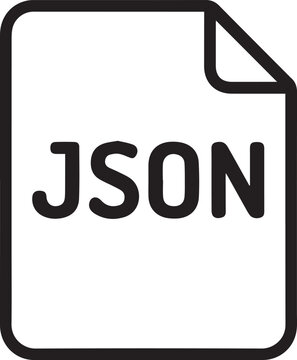 Clean vector file icon for json data storage isolated on transparent background for professional web developers
