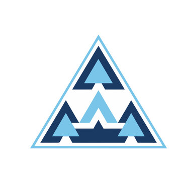 Abstract geometric triangle logo with arrows