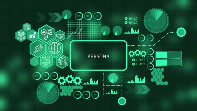 Futuristic Artificial Intelligence persona Technology with Advanced Data Visualization, Machine Learning, Big Data, Neural Network, Business Intelligence, Digital Transformation, Smart Da