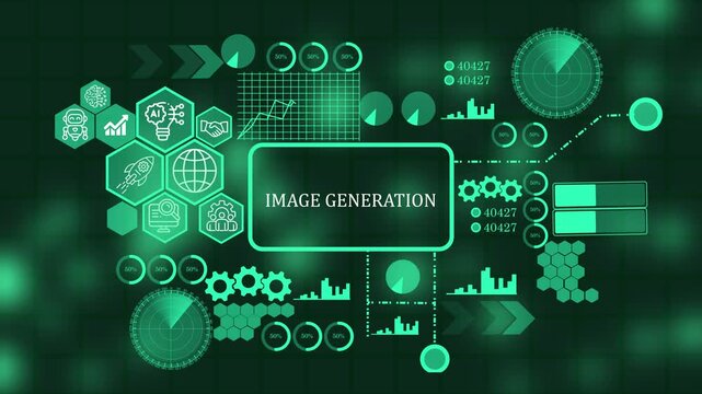 Futuristic Artificial Intelligence image generation Technology with Advanced Data Visualization, Machine Learning, Big Data, Neural Network, Business Intelligence, Digital Transformation, Smart Da
