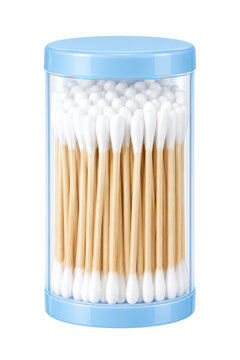 cotton swabs container, isolated illustration on transparent background