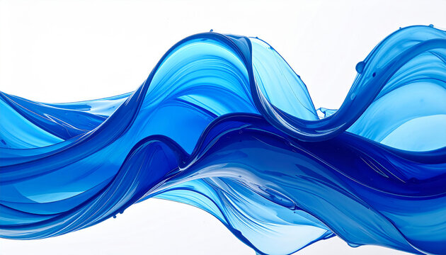 Blue fluid wave abstract motion against white
