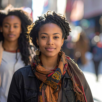 Young black woman portrait smiling urban confidence