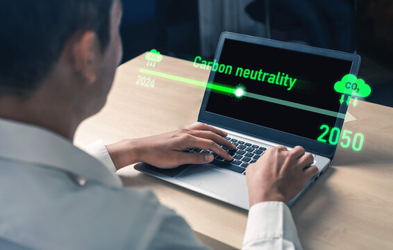 Carbon neutrality timeline illustrates carbon, neutrality, and reduction targets from 2024 to 2050 to support global sustainability and green initiatives Vouch