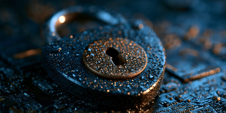 Cyber security padlock firewall infrastructure intelligence concept photo
