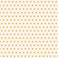 Seamless mustard yellow offset polka dot pattern on ivory square background © nekota