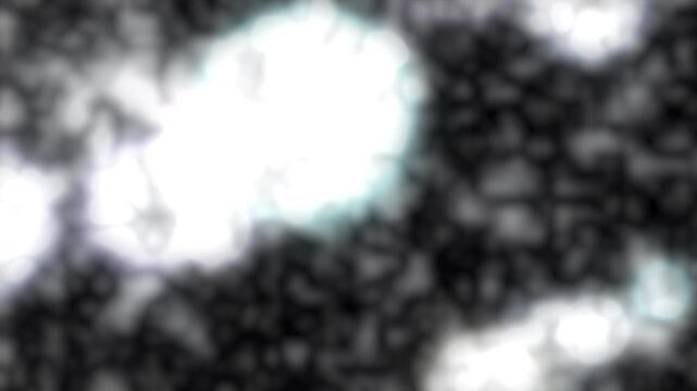 Abstract white biological shapes floating on dark textured background in microscopic macro style.