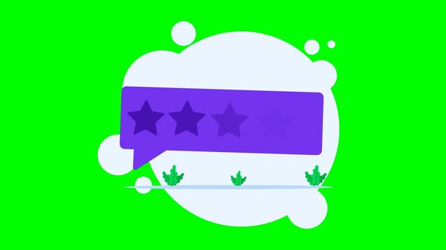 Five Star Rating and Customer Review Animation Green Screen 4K