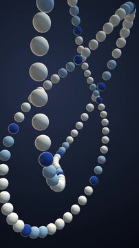 Braided Pearl Sculpture with Blue Accents Vertical Loop