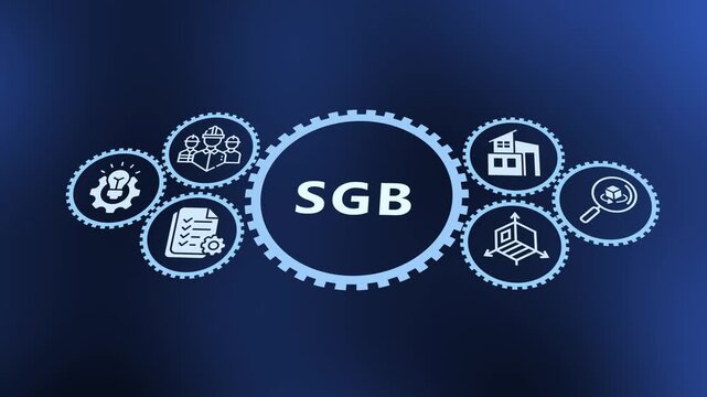 SGB sovereign gold bond concept for investment planning, gold-linked finance and connected business workflow icons.