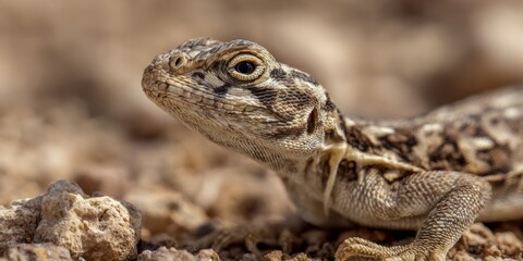 Fototapeta premium Desert creatures like lizards and snakes, clear focus, neutral background, naturalistic detail