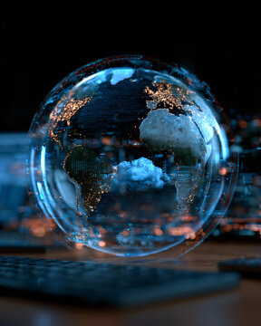 Global data protection ecosystem secure cloud infrastructure concept