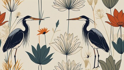 Fototapeta premium seamless background with birds