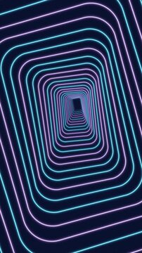 Blue and Violet Neon Contour Tunnel Vertical Loop