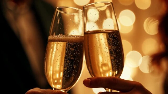 Festlicher Champagner Toast in eleganter Atmosph&auml;re