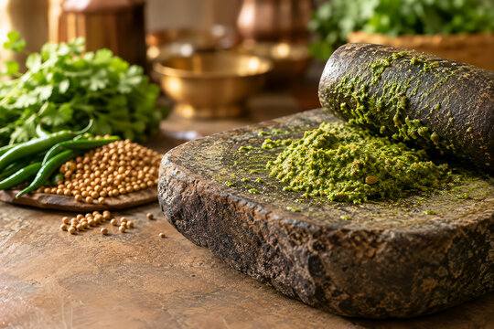 Traditional Stone Grinder Sil Batta Fresh Masala Paste