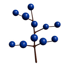 Obraz premium Decorative Branch with Royal Blue Berries 3D Render