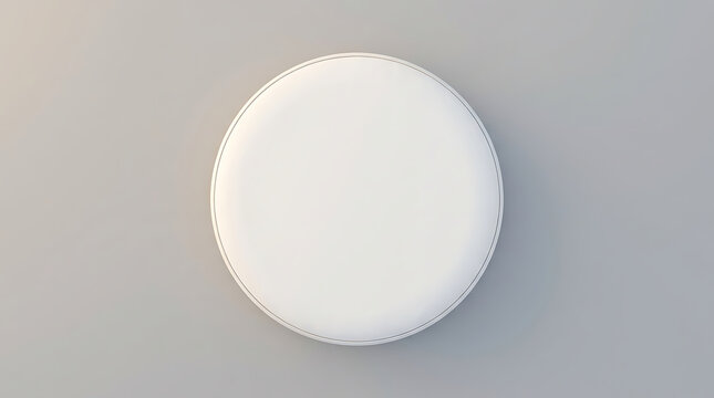 Clean White Spare Tire Cover Isolated On Neutral Light Gray Background Top View Minimalist Automotive Accessory Design