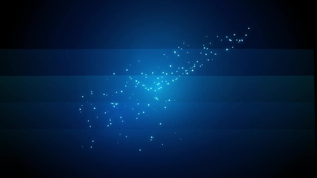 Abstract dark blue background with glowing light particles and subtle horizontal stripes, creating a futuristic and dynamic digital design ideal for technology, data, or cosmic themes