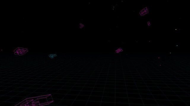 Premium 30-second 3D cinematic typography animation featuring dual slogans (Black Friday & Cyber Deals), dynamic holographic materialization, glowing floor grid, and fast-paced seamless looping kinema