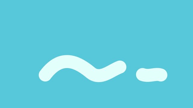 White hand drawn wave strokes animating on turquoise background