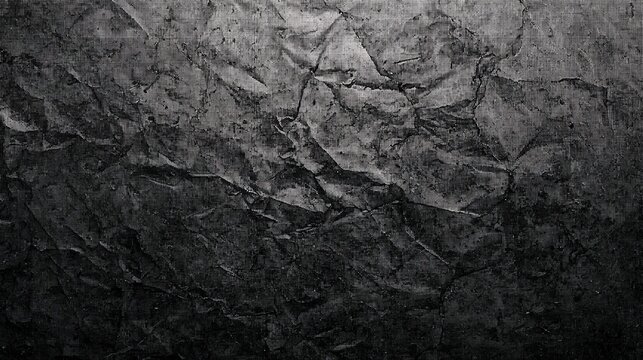 Abstract dark stone background with intricate cracked patterns and rough monochrome surface texture