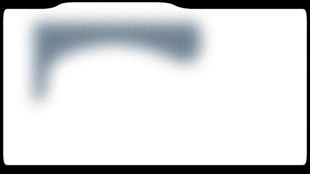 Abstract digital motion graphic featuring shifting semi transparent circular patterns on white field.