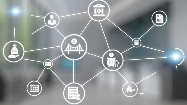 Loan icons represent debt, repayment, and financial planning. Loan supports banking, loan connects credit with payment systems, and loan helps manage interest effectively. Gist