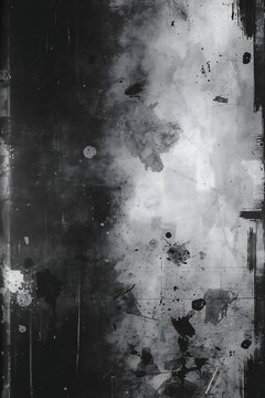 Distressed grunge texture with ink splatters and dark weathered surface