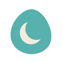 Crescent moon icon on teal oval © firman