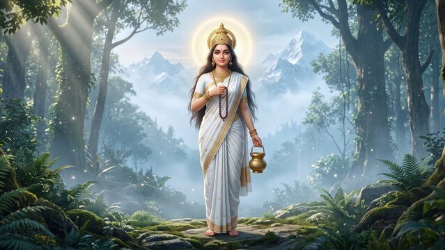 Maa Brahmacharini in Peaceful Himalayan Meditation