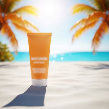 日焼け止め、ビーチ、ヤシの木、夏、太陽、リラックス、休暇、日差し対策、クリーム、海辺
