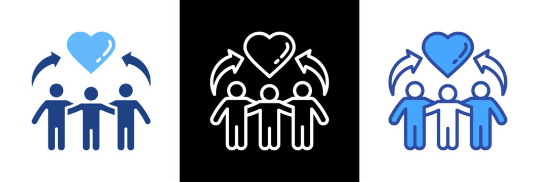 Equal Belonging triple icon  illustration
