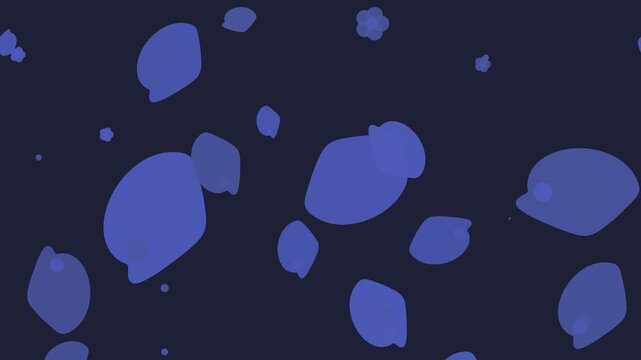 Seamless loop blue floating paisley motion background